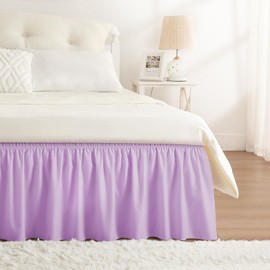 RIMELA - Falda de cama de tamaño individual de 15 pulgadas, falda elástica para base y marco, ropa de cama, fácil de instalar, ligera alrededor de la falda de cama ajustable