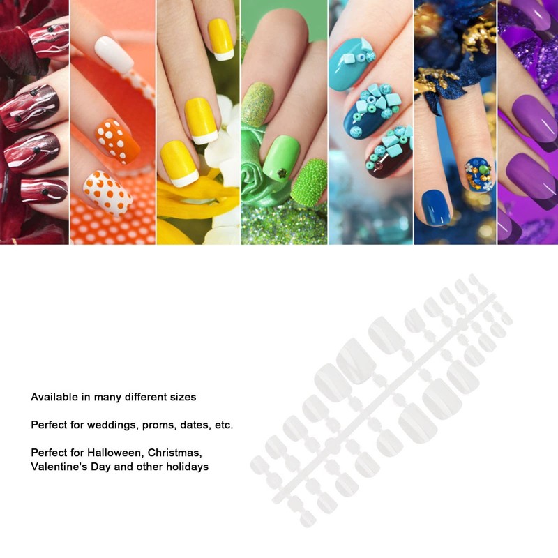 240 Uñas Postizas de los Pies, Cubierta Completa, Multiusos, Brillantes,