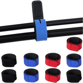 NJCXOLA Pack of 9 Fishing Rod Straps 3 Colours Rod Holder Fishing Accessories Adjustable Velcro Straps with Climbing Closure Rod Bands for Bundling Fishing Rods Badminton Racket Golf Clubs