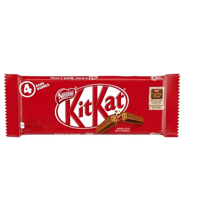 KITKAT Milk Chocolate Wafer Bars 4-Pack 8 x 45g, (8