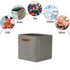 Mangata Collapsible Storage Cube Boxes, 28CM Cube Linen Woven Fabric