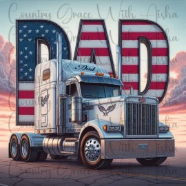 Handmade 20oz Skinny Tumbler Sublimation Transfer Dad Trucker Truck Ready To Press