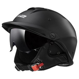 LS2 Helmets Rebellion Motorcycle Half Helmet (Matte Black - X-Small)