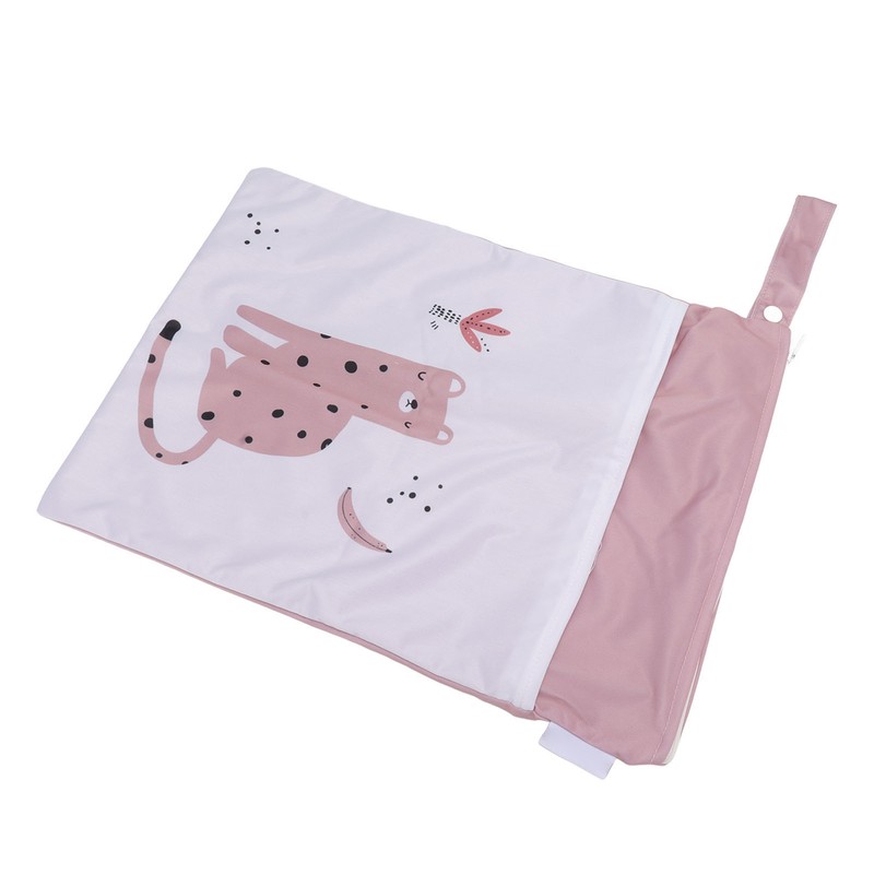 2pcs Hanging Diaper Bag Waterproof Double Pockets Zipper Closure Baby