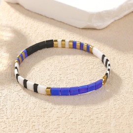 KELITCH Colorful Tila Beads Bracelets Miyuki Stackable Strand Stretch Bracelets Mixed Friendship Bracelets - 9M
