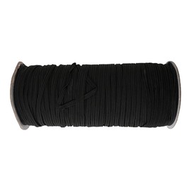 Black Elastic Cord 5mm | 100 Metres Flat Elastic Band | Stretchable Elastic String Rope Dressmaking Waistband for Sewing, Knitting, Arts and Crafts, Clothing, DIY Projects