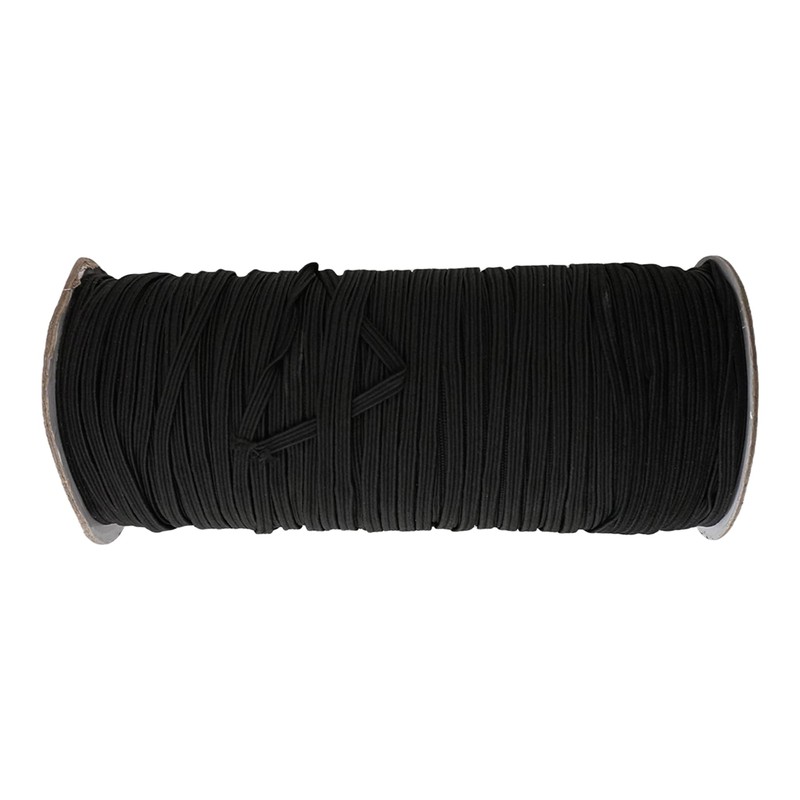 Black Elastic Cord 5mm | 100 Metres Flat Elastic Band