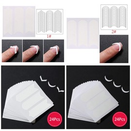 1248 Pieces French Manicure Nail Art Stickers Decals Airbrush Nail Stencils Stickers French Tip Nail Guides Decals Supplies with Nail Tweezer for Women Art Manicure 48 Sheets
