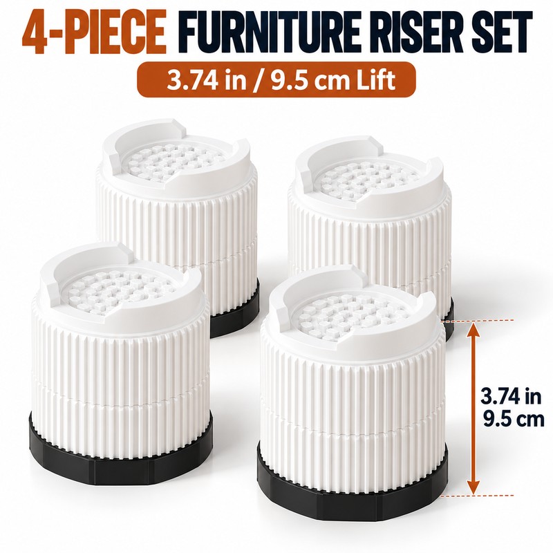 Furniture Risers for Bed & Sofa – 3.74 Inch Lift