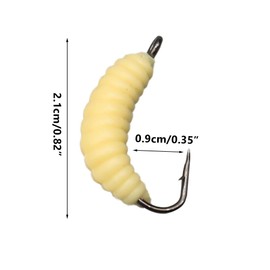 FUNANASUN 30 pcs Würmer zum Angeln, Künstliche Köder Würmer Fisch mit Haken, Gefälschte Angeln Köder, SchwimmenKöder für Forelle