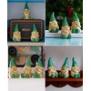 Yeomoo Set of 3 Sitting Golden Garden Gnomes with Green