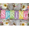 Pastel Spring Wreath With Daisies Handmade Deco Mesh