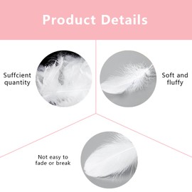 Siliget 150 Pcs White Feathers for Crafts, 5-8cm Feathers Bulk, Natural Goose Feathers for DIY Dream Catcher, Wedding/Party Decorations Supplies