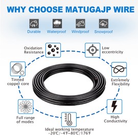Matugajp 12awg 6 Conductor Wire 20feet 12/6 Electrical Wire 6 Core Extension Cable UL2464 DC 5V/12V/24V/300V 12 Gauge Oxygen Free Stranded Tinned Copper Wire for Automotive（12-6C-20FT