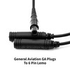 AIRVOICE General Aviation GA Plugs to 6 Pin Lemo Headset