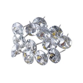 POFET 20 Pieces 25 mm Diamond Crystal Upholstery Tacks, Decorative Thumbtacks, Furniture Nails, Diamond Push Pins for Furniture, Sofa, Headboards, Cork Board