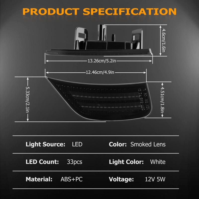 Gempro LED Side Marker Lights for 2021-2024 Yukon XL Denali
