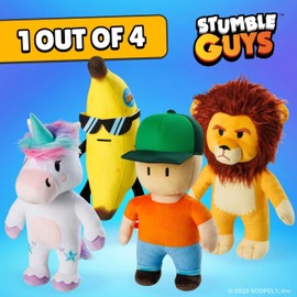 Bizak Stumble Guys Leonidas Plush Toy, 30 cm, Soft and Cuddly Toy, Gift for Children or Adults of All Ages 4 Figures to Collect (64117083)