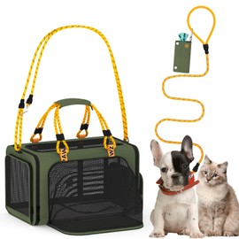 PAWZIDEA Pet Carrier w/ID Card, 18x11x1,Green