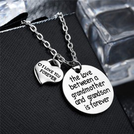 Blerameng The Love Between a Grandmother and Grandson is Forever and I love You Forever Pendant Necklace