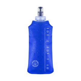 Botella de agua, soft flask, bolsa de agua de plástico plegable ideal para correr ciclismo triatlón senderismo. Soft water bottle for running cycling triathlon hiking.