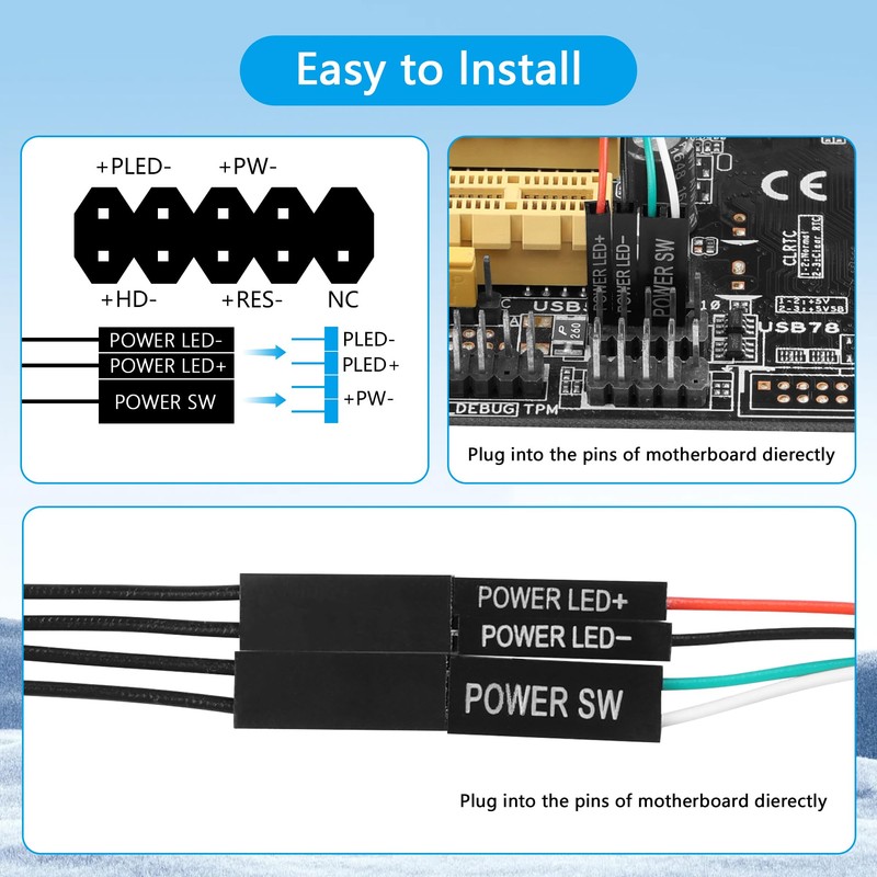 SinLoon Desktop Computer Power Switch External Remote Start Computer Motherboard
