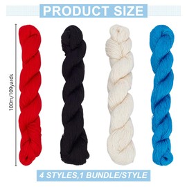 FREEBLOSS 4 Pcs Sashiko Thread in 4 Colors Sashiko Skein 4 * 100 M Pure Cotton Embroidery Thread Japanese Sashiko Thread Quilting & Embroidery Sashiko Kit Supplies