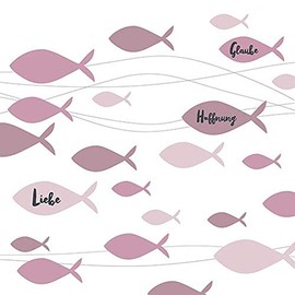 Ambiente Napkin Lunch Communion Fishes Bordeaux Communion Confirmation Bordeaux 33 x 33 cm Pack of 20