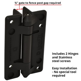 D&D Technologies KF3PPS KwikFit Polymer General Purpose Gate Hinge, Non Self-Closing, Screw-On to The Gate, 2 Count