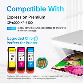 LEMERO Remanufactured Ink Cartridge Replacement for Epson 302 XL 302XL T302XL to use with Expression Premium XP-6100 XP 6100 XP-6000 (1 Cyan, 1 Magenta, 1 Yellow, 3 Pack)