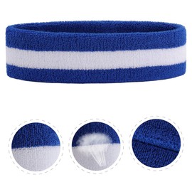 ONUPGO Headband Sports Sweatbands Wristbands Terry Cloth Striped Head Band/Wrist Band Set Athletic Exercise Basketball Headbands Moisture Wicking Sweat Absorbing Sweat Band