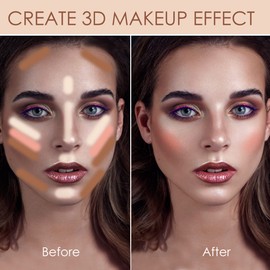 POPMISOLER 3pcs Silky Cream Contour Wand Set, Blendable Liquid Highlighter Makeup Stick & Face Concealer Stick & Blush Stick with Cushion Applicator, Long Lasting Natural Liquid Bronzer Stick (3PCS)