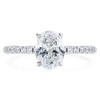 Bo.Dream 2ct Oval Cut Cubic Zirconia CZ Engagement Ring Rhodium