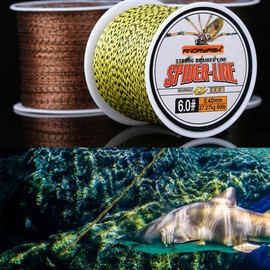 Elvaesther 300m 10-60lb 4 Strands Spotted Fishing Line Super Soft Invisible Anti-bite Abrasion-Resistant Braided Lines for Fishing Enthusiast Coffee Spots 0.4 10LB