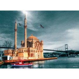 Anatolian Puzzle - Ortakoy Mosque (Nostalgia), 1000 Piece Jigsaw Puzzle, #3171