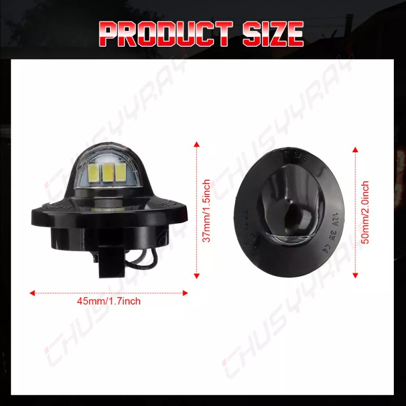 CHUSYYRAY 2pcs LED License Plate Light Tail Assembly Lamp For