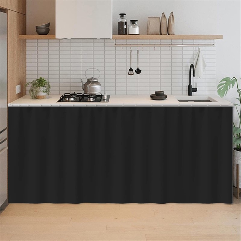 SK Studio Short Curtains for Kitchen, Privacy Cabinet Curtain Dust-Proof