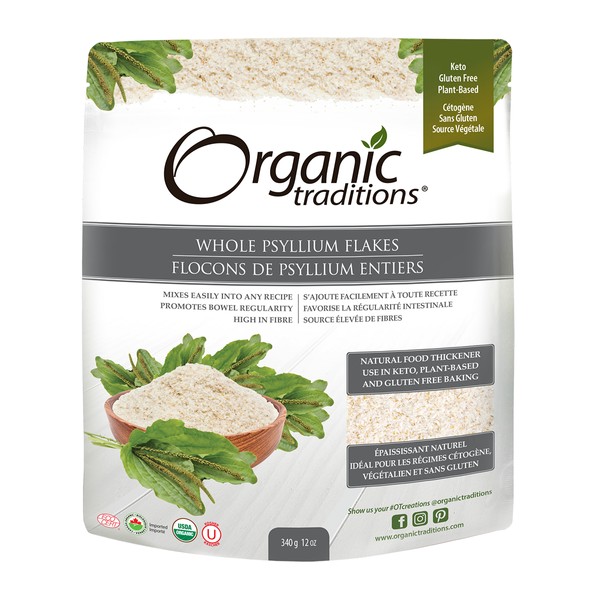 Organic Traditions Organic Whole Psyllium Flakes 340g