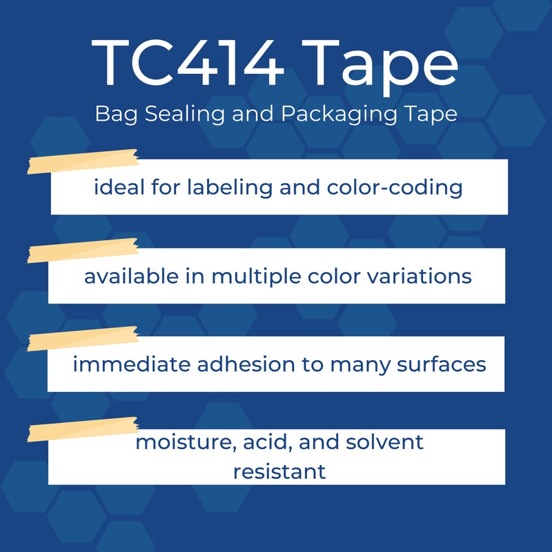 TapeCase TC414 0.375" X 72YD Yellow - UPVC, Yellow Bag