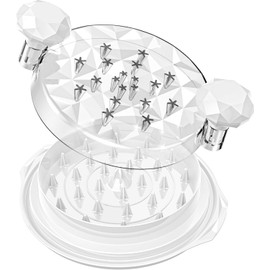 Chicken Shredder Large Chicken Breast Shredder Tool Twist with Brush&Fork, Visible Meat Shredder Machine, Strong Anti-Slip Strip, Ergonomic BPA Free Suitable for Pork Beef Chicken (milky white)