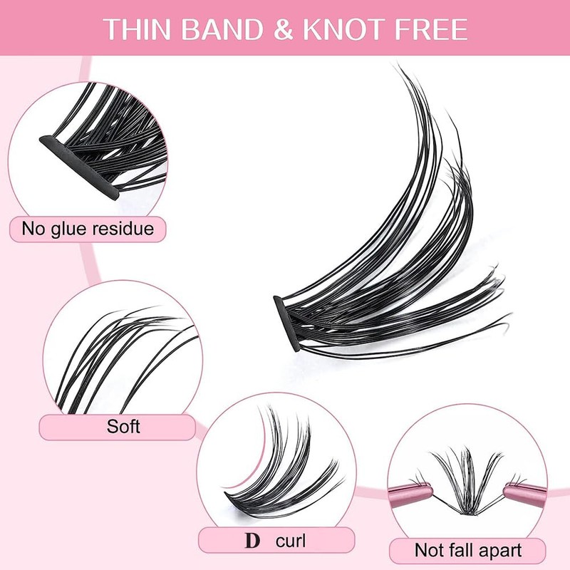 280Pcs Lash Clusters - D Curl Extensions Individual Lashes Mix