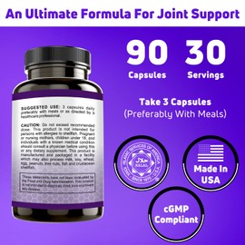 SHIFAA NUTRITION Halal Joint Support Supplement w/Glucosamine Chondroitin MSM | 2820mg 30 Servings | Non-GMO