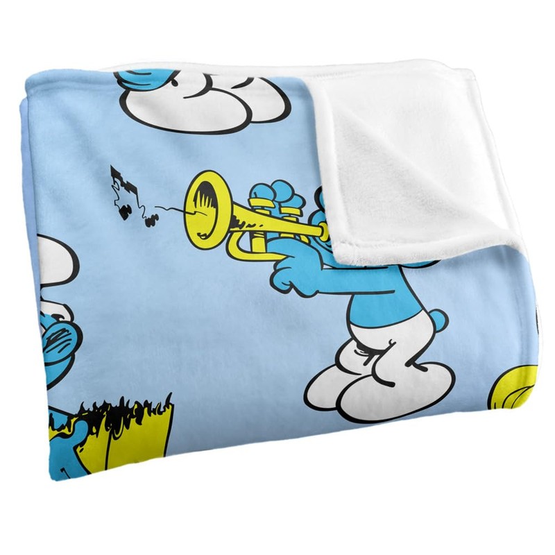 The Smurfs Blanket, 60"x80" Smurfs All Over Silky Touch Super