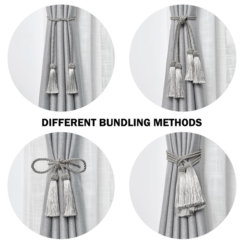 Pretty Jolly Pack of 2 Double Tassel Curtain Tiebacks Handmade