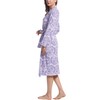 Women Jersey Knit Cotton Flower Housecoat Summer Robe Long Sleeve