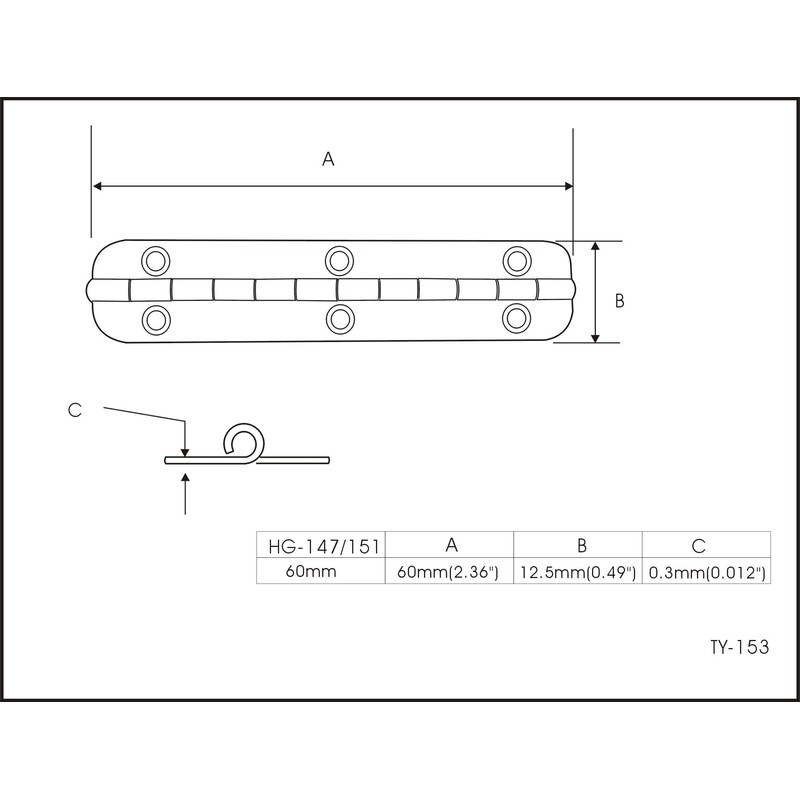 QCAA Solid Brass 180 Degrees Small Piano Hinge Wooden Jewery