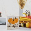 Rustic Thanksgiving Wooden Box Sign Pumpkin Fall Cute Sign Thankful