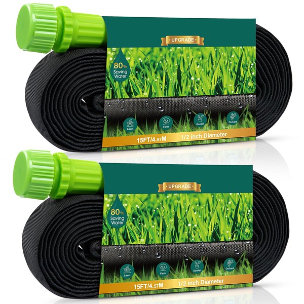 Soaker Hose - Flat Soaker Hose 30FT for Garden Beds,