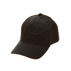 Emporio Armani EA627924CC985 All-Over Pattern Logo Cap, Black