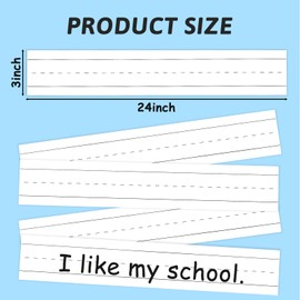 LOTMER 100 Sheets Sentence Strips 3 x 24 Inch, 92LB/250gsm Cardstock Sentence Strips White Sentence Strips for Teachers, Classrooms, Offices